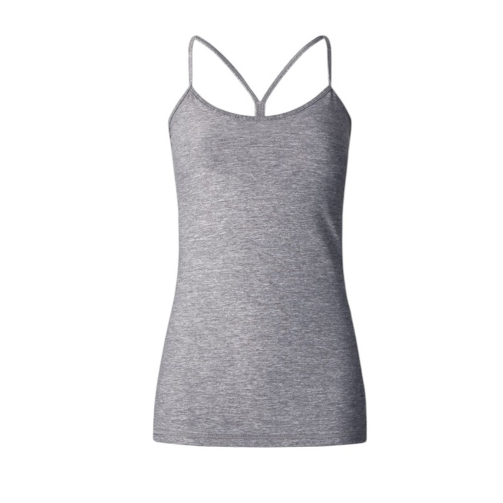 Lululemon Power Y Tank Heathered Slate Size 8 Original $52